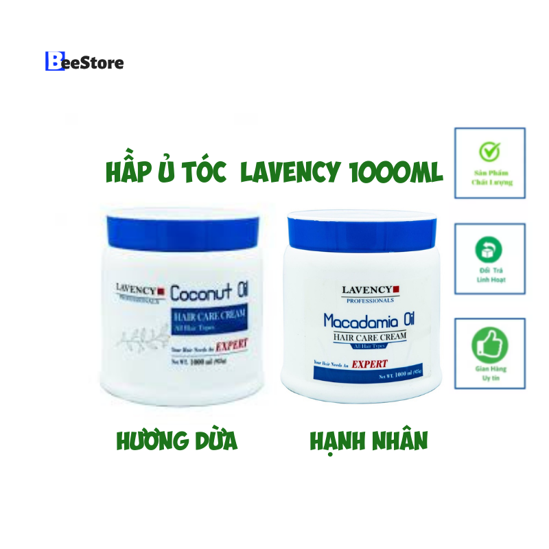 [Freeship+ quà 20k] Hấp dầu ủ tóc Lavency phục hồi hư tổn 1000ml chiết suất Dầu dừa, Dầu Macadamia. Tặng mặt nạ Cao cấp Bùn khoáng Vitamin C