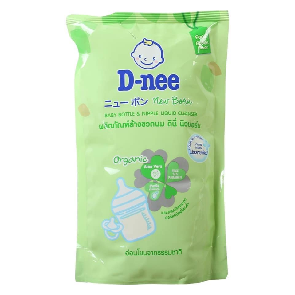 Freeship max nước rửa bình sữa và rau quả d-nee túi 600ml sieuchodaiphat