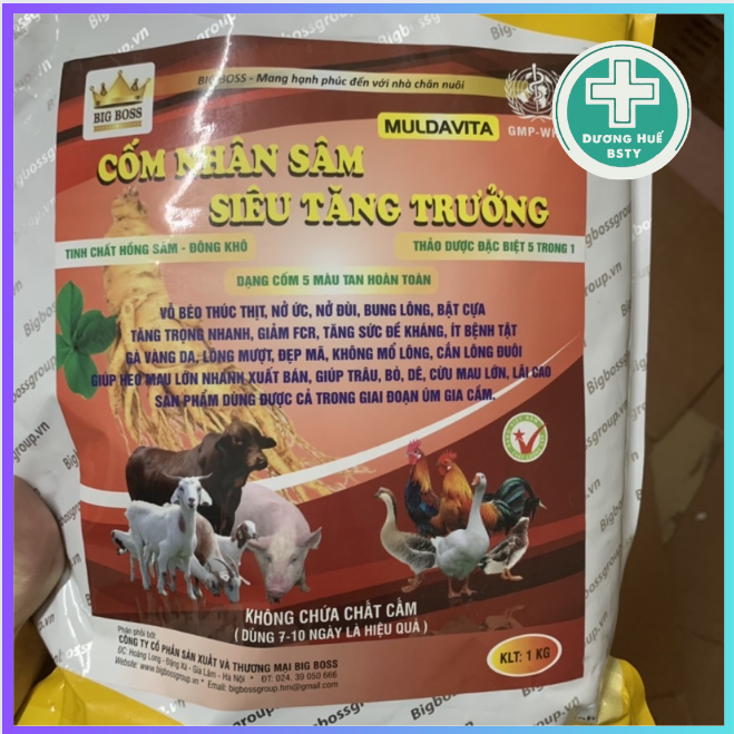 Cốm nhân sâm siêu tăng trưởng giúp vật nuôi tăng khả năng hấp thụ thức ăn