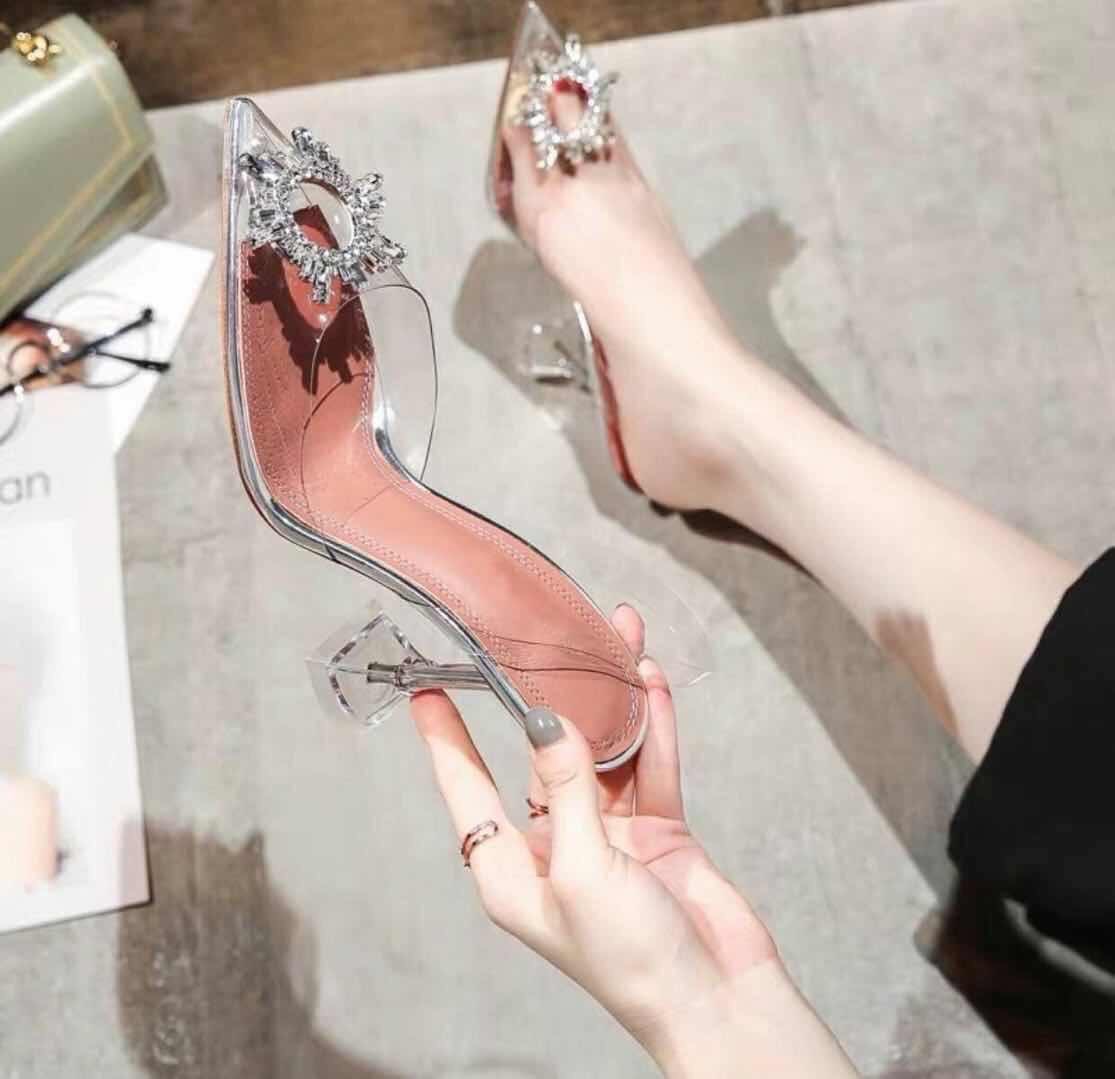 Dép sục mũi nhọn nữ sườn trong phối hoa mặt trời lên chân cực xinh