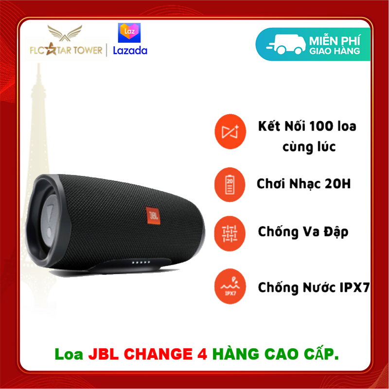 Loa Jbl Charge 4 Giá Rẻ Công Suất Lớn - Loa Bass Mạnh Treble Rời - Chơi Nhạc 20H - Jbl Connect+ Và Màng Rung Chống Va Đập - Tương Thích Với Điện Thoại Máy Tính.