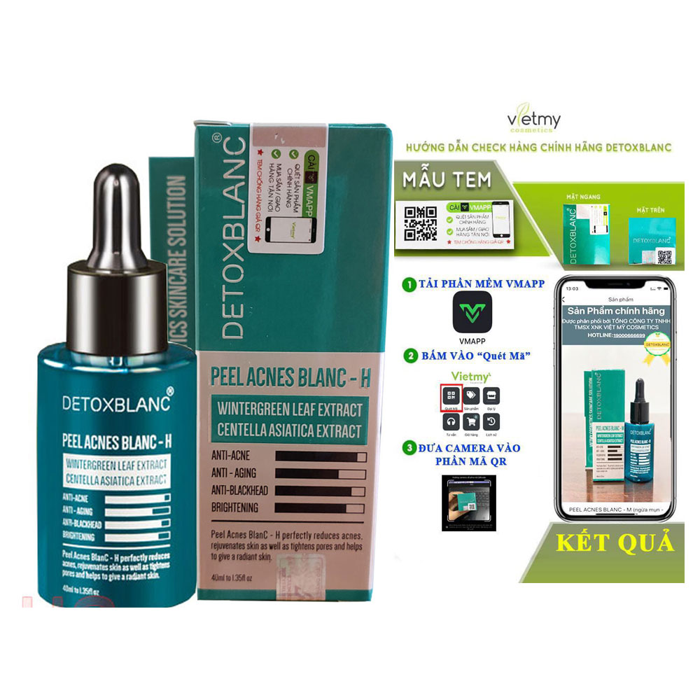 Serum Pell lộc đề tri mụn Detox BlanC Pell Acnes BlanC chữ H 40ml