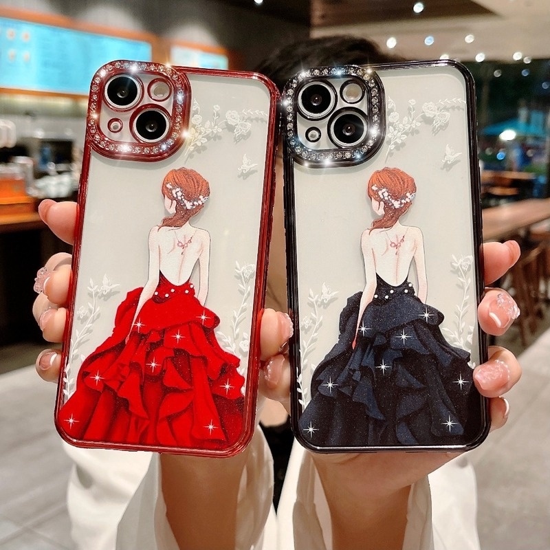 △№ ốp điện thoại mềm đính đá sang trọng cho iphone 13 12/11 pro max 7/8plus xr xsmax