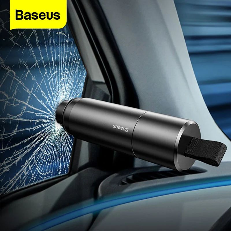Bộ Thoát Hiểm Baseus gồm phá kính và cắt dây an toàn nhỏ gọn thiết kế thép sang trọng