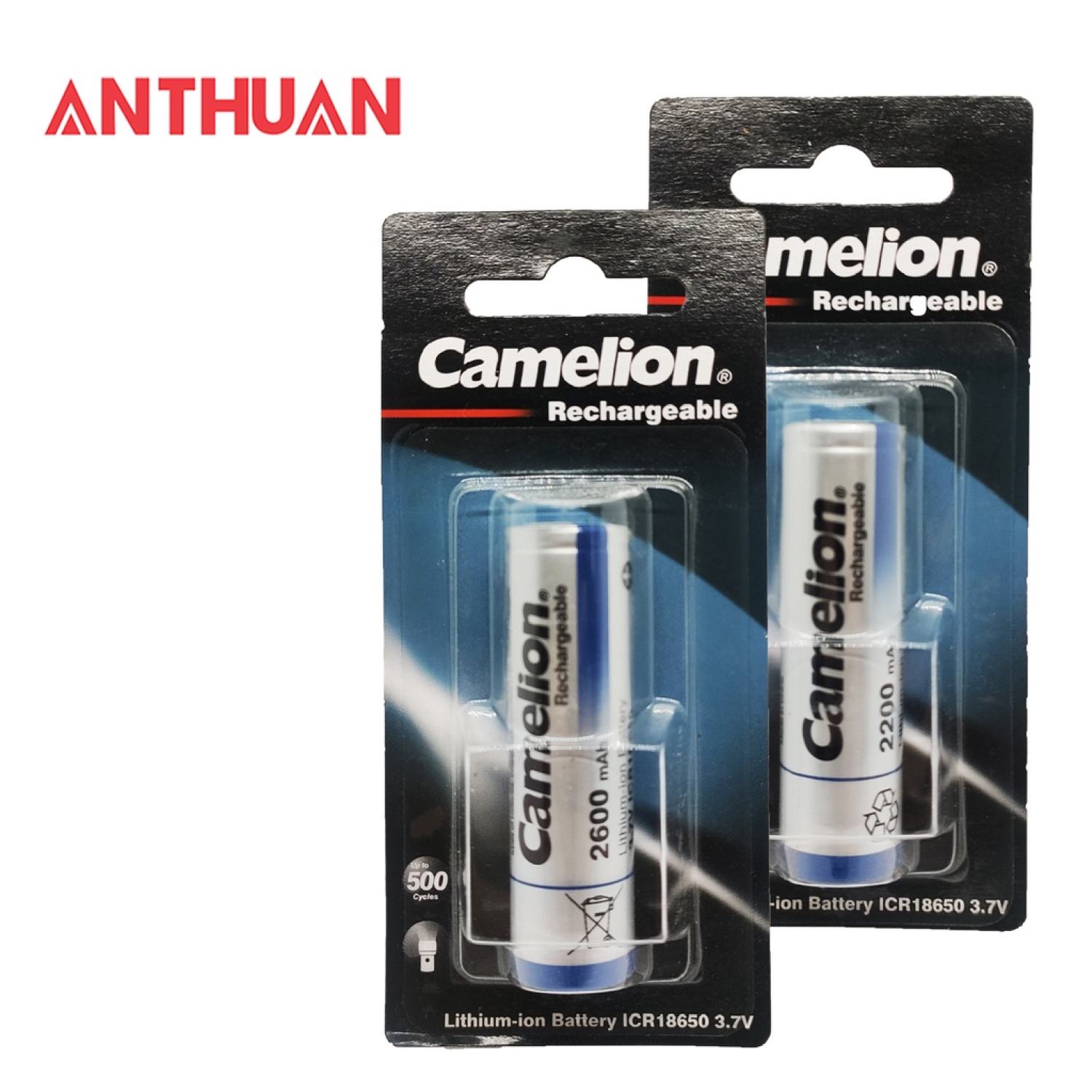 Pin sạc lớn Camelion ICR-18650 3.7V,2200mAh,2600mAh,dùng cho vape, đèn pin