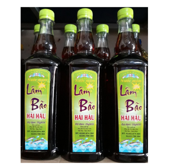 Combo 4 Chai 1 Lít Nước Mắm Lâm Bão Nắp Xanh Độ Đạm 35gN/ lít