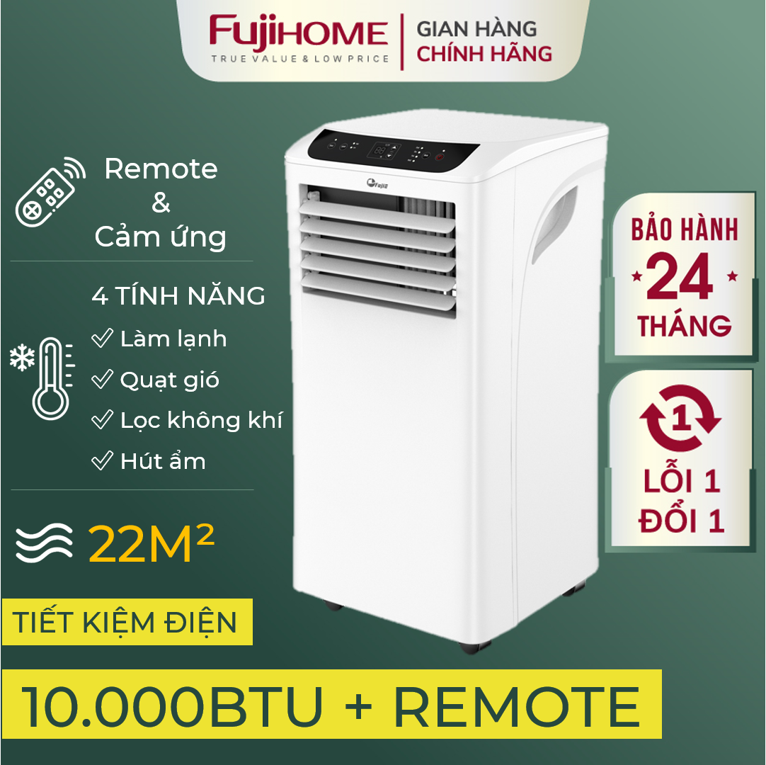 22m2 10000 BTU Fujie portable air conditioner, vertical air conditioner multi-functional refrigeration mini air conditioner with remote control