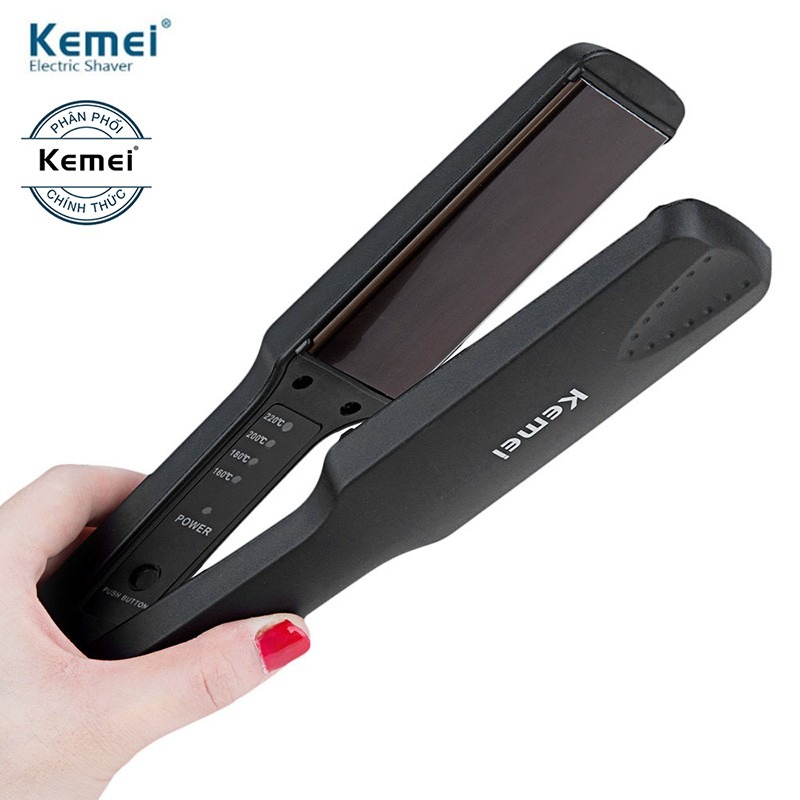 Máy ép tóc 4 mức chỉnh nhiệt kemei – máy tạo kiểu tóc, là thẳng tóc