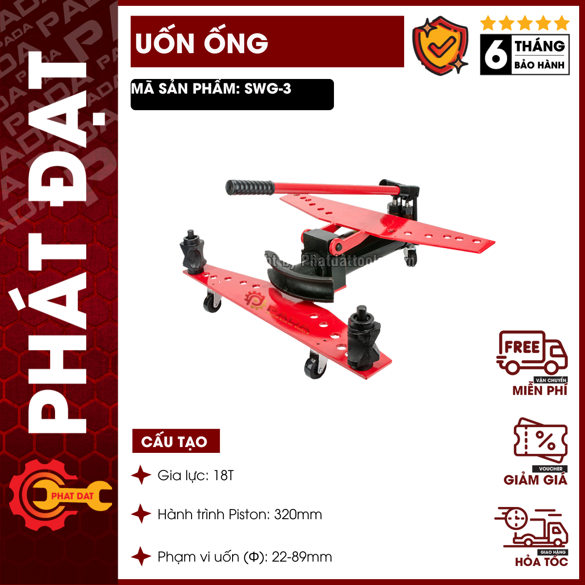 Máy uốn ống thủy lực pada swg3