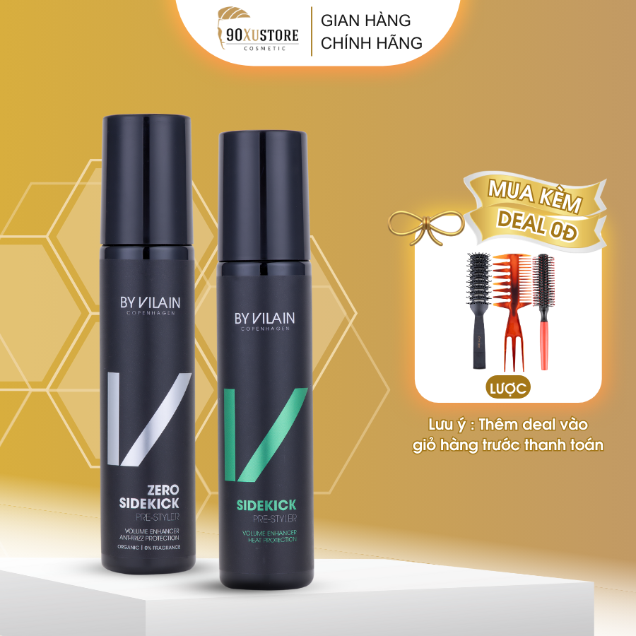 Xịt tạo phồng tóc nam By Vilain Sidekick , Sidekick Zero , tạo kiểu tóc , giảm bết tóc bảo vệ tóc khỏi nhiệt độ máy sấy