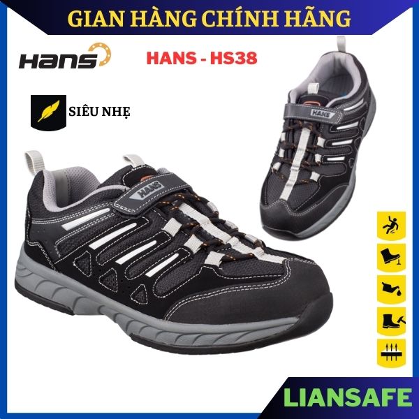 Giày bảo hộ lao động nam siêu nhẹ Hans HS38 dáng thể thao chống đinh | Giày bảo hộ Hàn Quốc