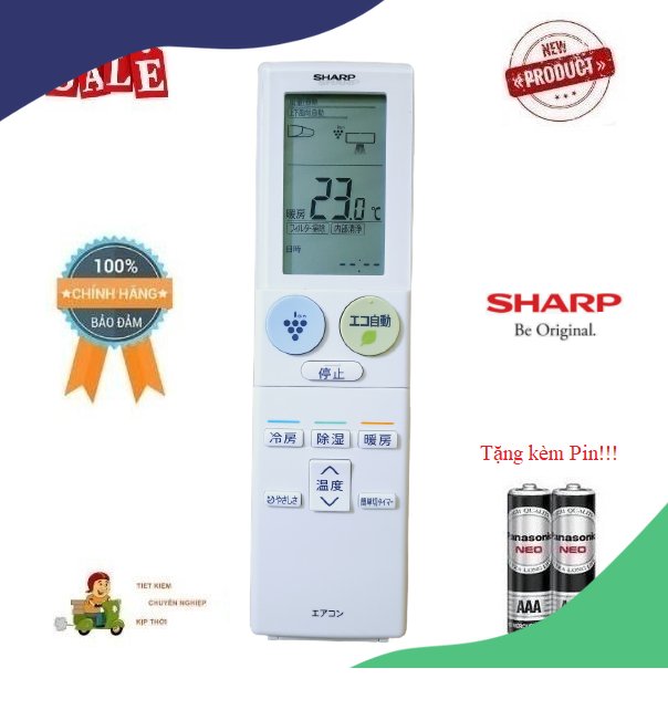 Remote Điều khiển điều hòa Sharp hàng nội địa, nhật bãi - Hàng mới chính hãng 100% Tặng kèm Pin