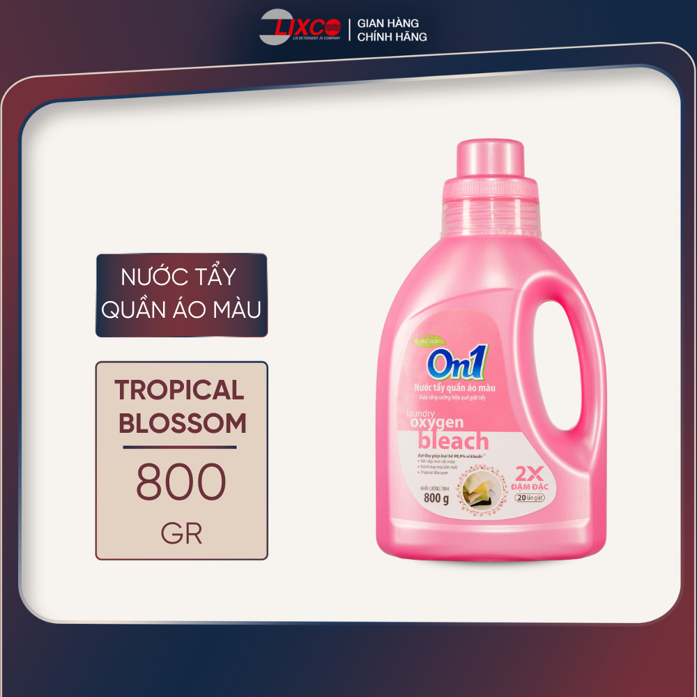 Nước tẩy quần áo On1 hương Tropical Blossom 800g N7601 khử mùi hôi ẩm mốc lưu hương thơm mát - Lixco Việt Nam