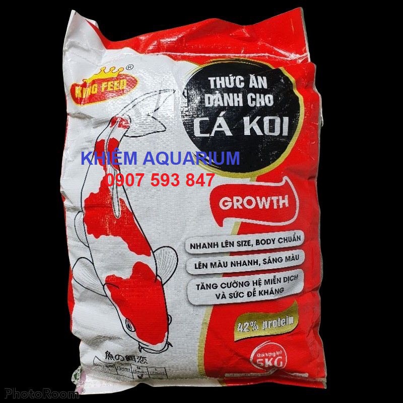 Cám Cá Koi King Feed Growth 42% Đạm Thức Ăn Giúp Tăng Trưởng Cho Cá Koi Bao 5kg_ CÁM NUTRECO