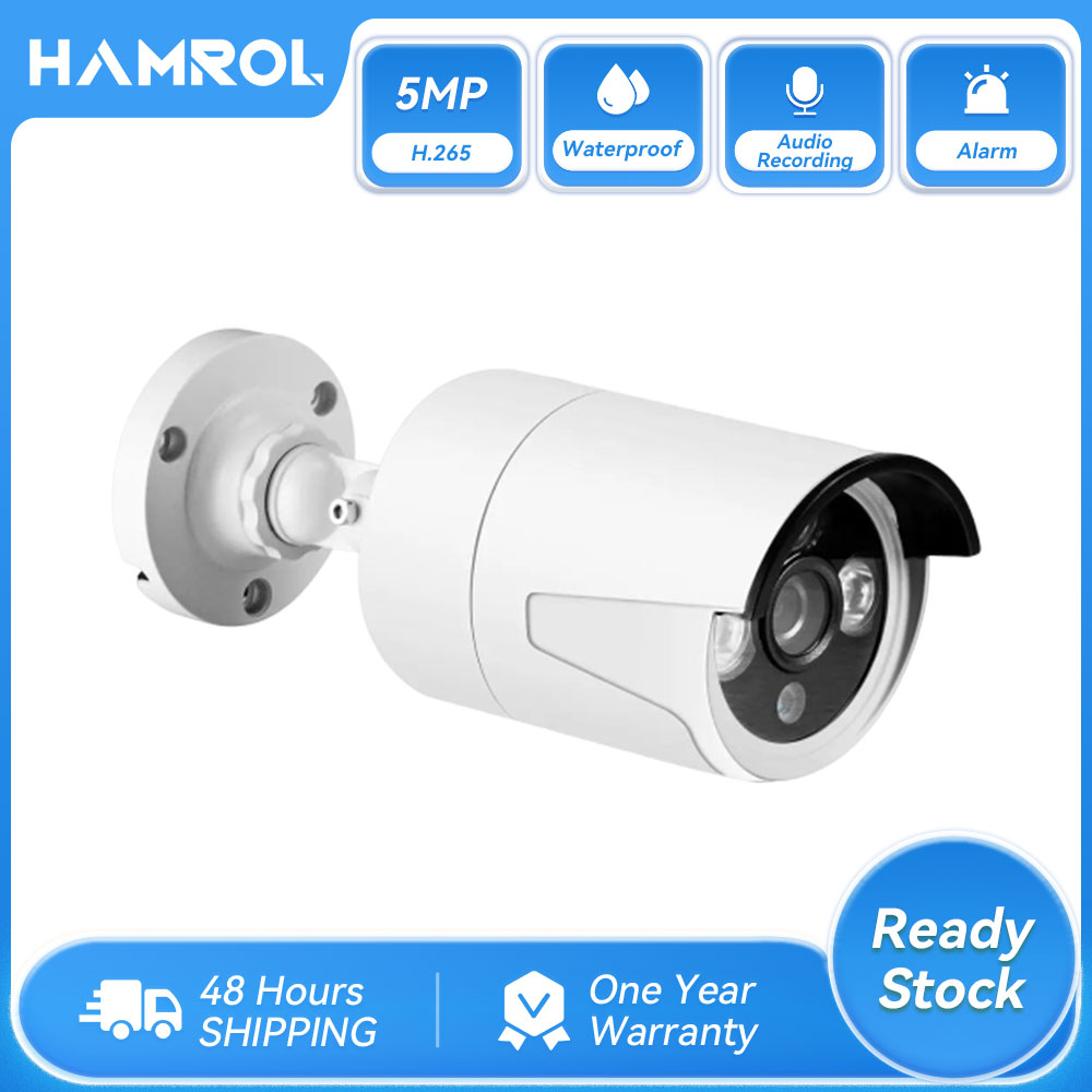 Hamrol IP Camera 5MP 3MP 2MP P2P Motion Detection RTSP Email Alert XMEye 48V POE Surveillance Outdoor Waterproof CCTV Camera