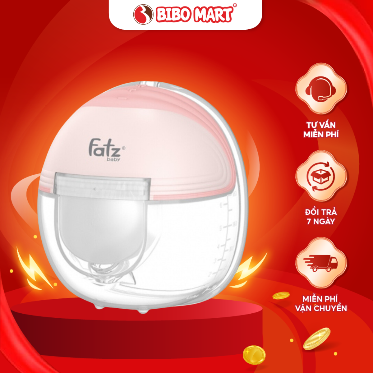 Máy Hút Sữa Không Dây Rảnh Tay Fatzbaby Freemax 8 FB1218TP Thiết Kế Tiện Lợi Chất Liệu Cao Cấp - Bibo Mart