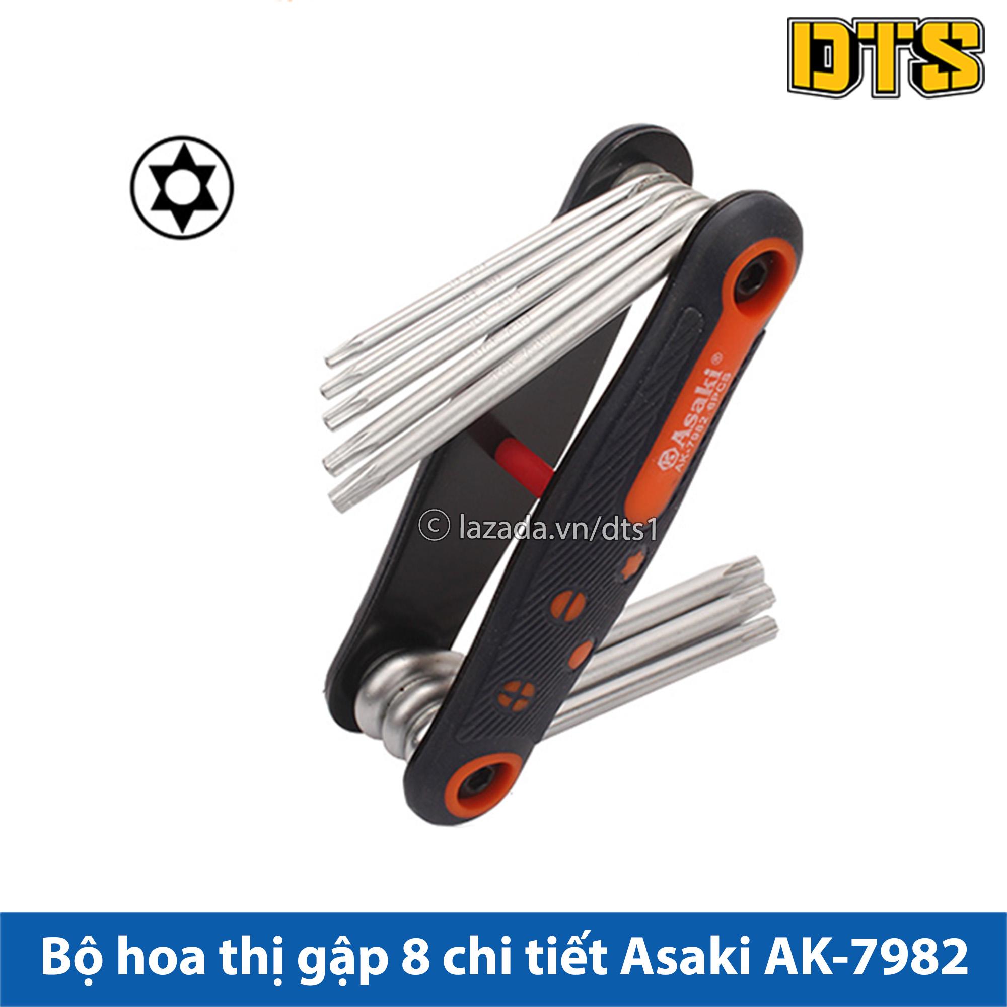 Bộ hoa thị gập 8 chi tiết asaki ak-7982