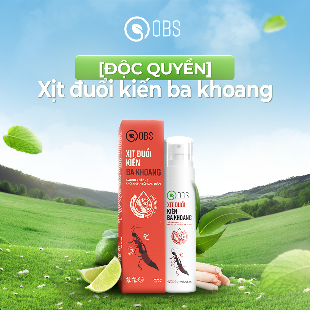  Xịt Đuổi Kiến Ba Khoang OBS Xịt Côn Trùng Thành Phần Tinh Dầu Thiên Nhiên An Toàn với Mọi Nhà 100ml 