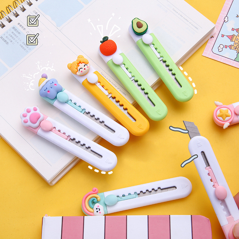 Dao rọc giấy mini, đồ dùng học tập siêu cute, dao rọc giấy nhỏ gọn cartoon dễ thương