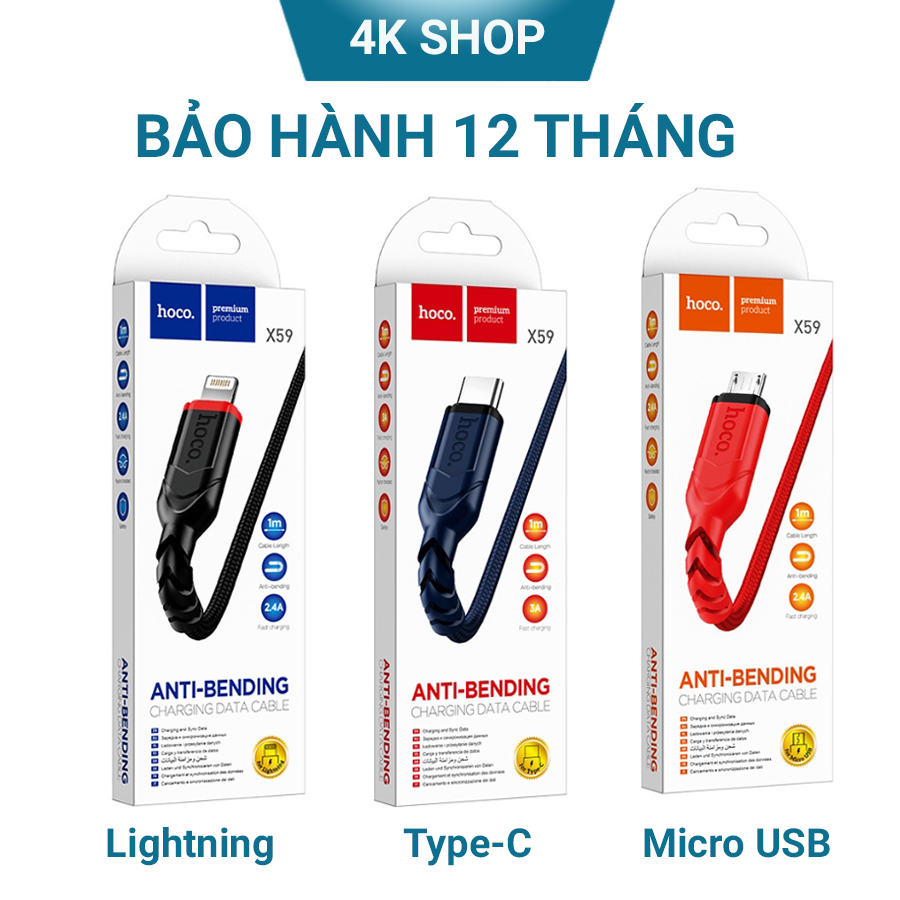 Cáp sạc nhanh Hoco X59 cho lightning điện thoại Iphone