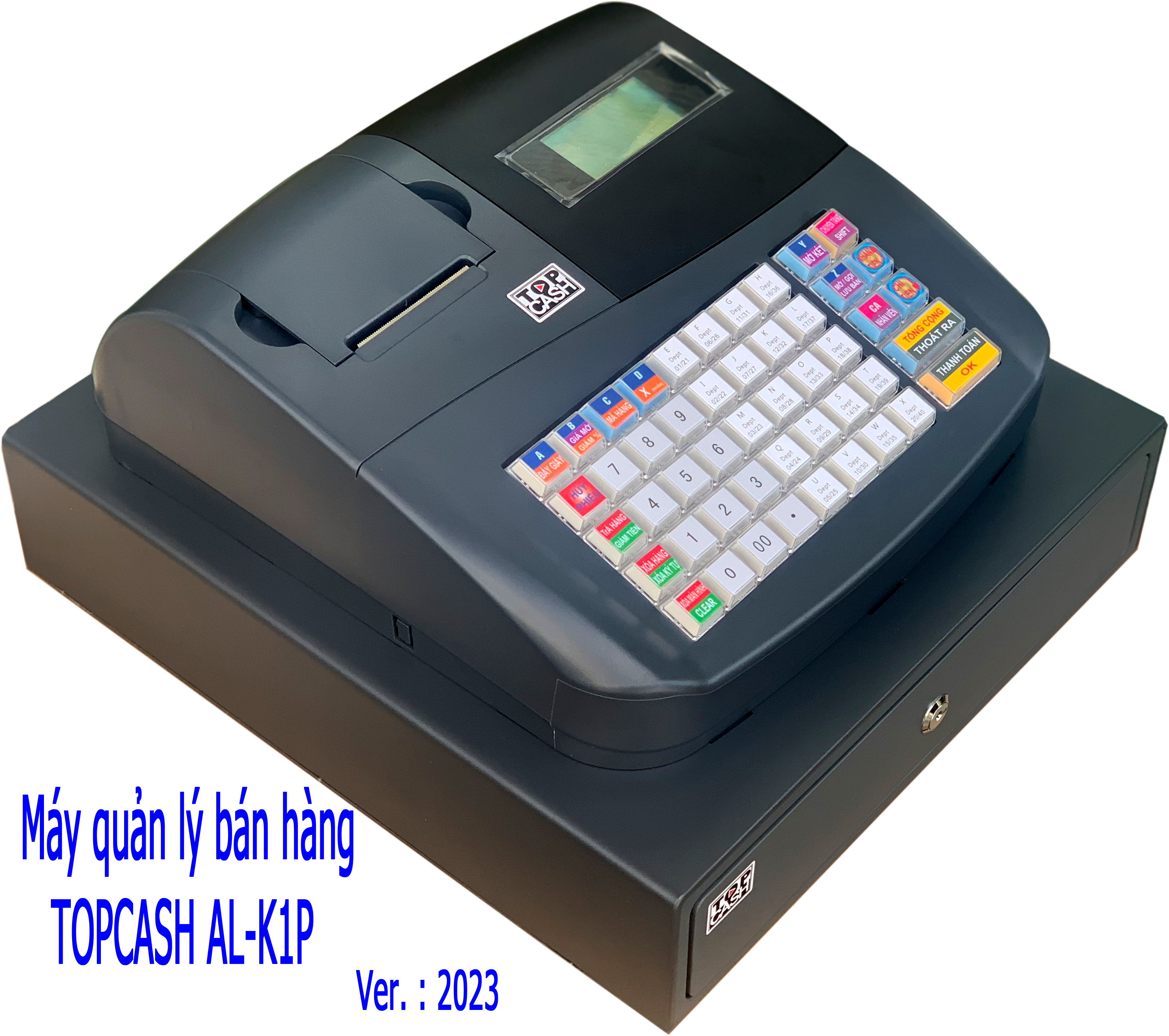 Máy quản lý bán hàng / tính tiền với phần mềm bán hàng vĩnh viễn cài đặt sẵn + máy in hóa đơn tính tiền + két tiền theo - TOPCASH AL-K1P - Hàng nhập khẩu chính hãng