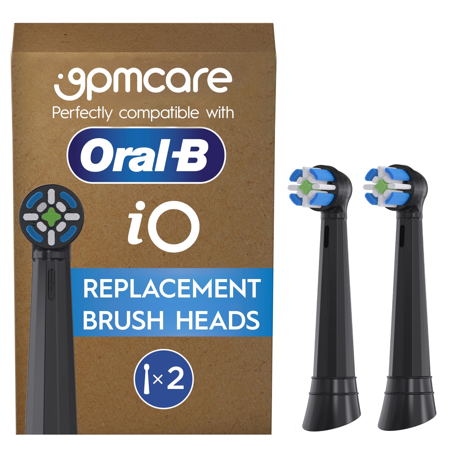 (Hộp 2) Đầu bàn chải điện 9pmcare iO Ultimate Clean tương thích với bàn chải điện Oral-B iO Series 2,3,4..,10
