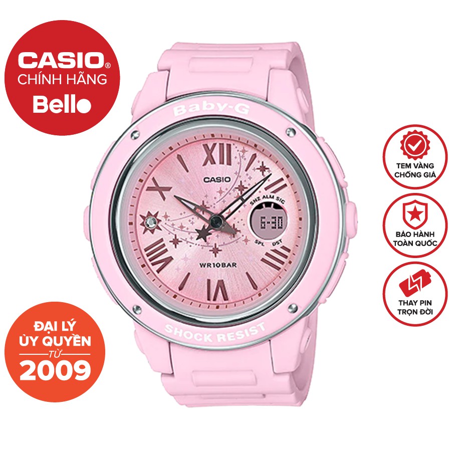 Đồng hồ casio baby-g nữ bga-150st-4a bảo hành chính hãng 5 năm - pin trọn đời