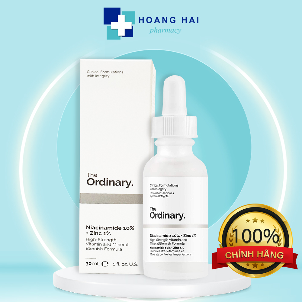 Serum the ordinary niacinamide 10% + zinc 1% giảm mụn, mờ thâm dưỡng trắng sáng da
