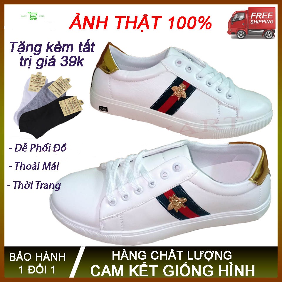 [ Hàng Xỉ Xả Kho ] Giày Sneaker Thể Thao Con Ong Nam Nữ Đẹp 2020 Full Size 38 Đến 43 – NP SHOP | Tặng kèm tất khử mùi Trị Giá 39k | Hàng Chất Lượng - Đế Mềm Chống Trượt - Thoáng Khí - Dễ Phối Đồ
