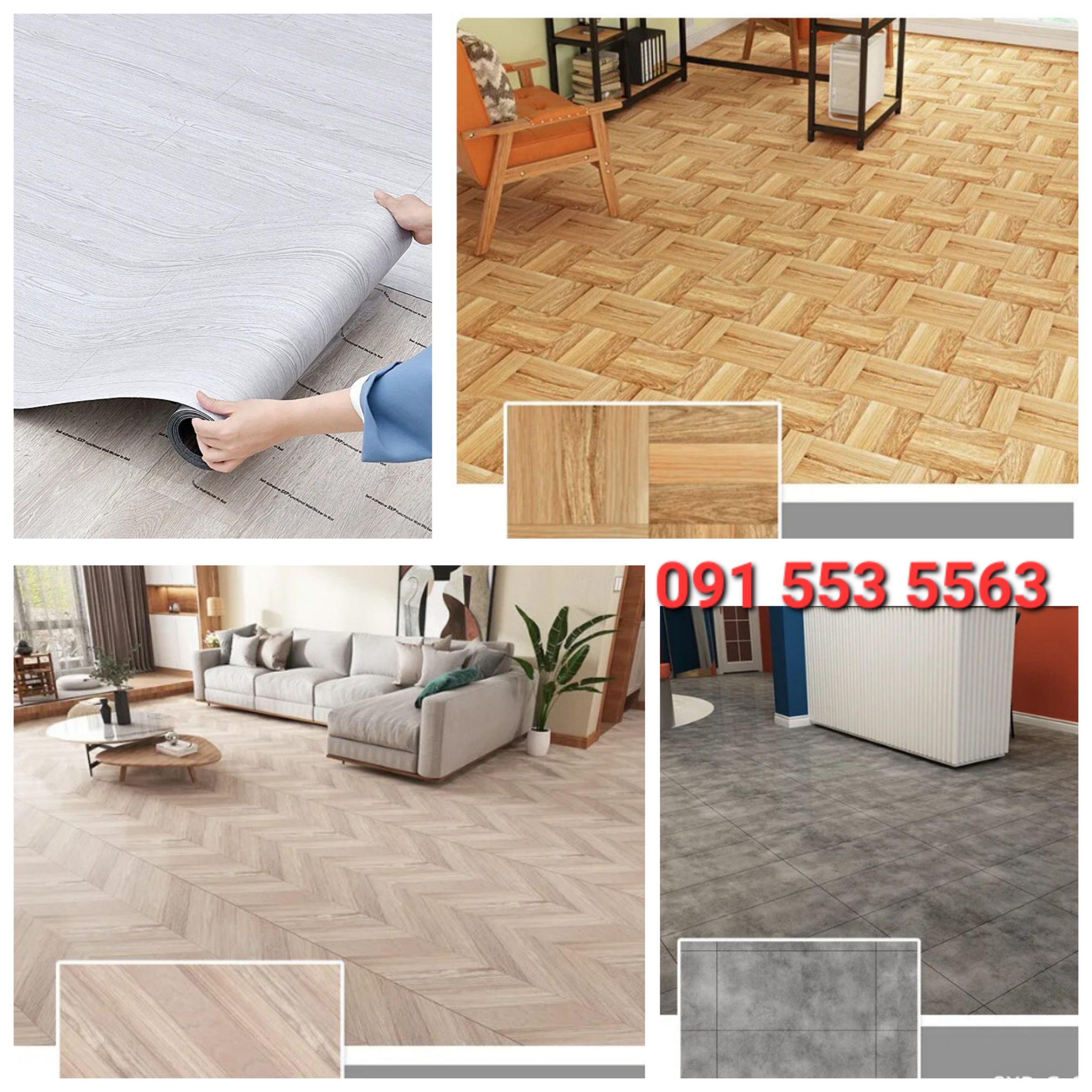 Sàn nhựa giả gỗ keo sẵn tự dán dạng cuộn mẫu mới lạ