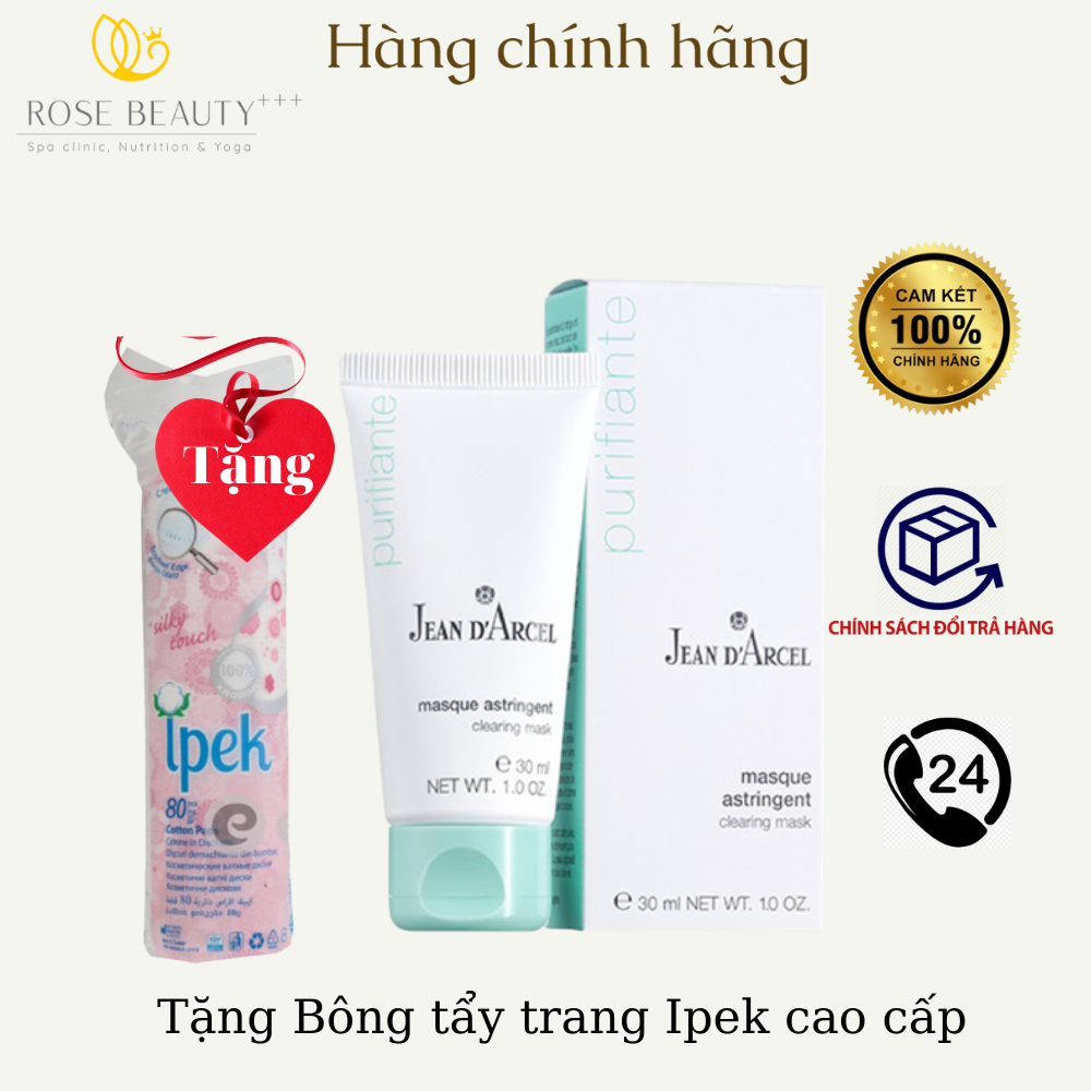 [Jean d'Arcel] Mặt Nạ Mụn Se Khít Lỗ Chân Lông Jean Darcel - J12 Clearing Mask - Dành Cho Da Dầu Mụn - Rose Beauty+++ Tặng kèm bông tẩy trang cao cấp Ipek