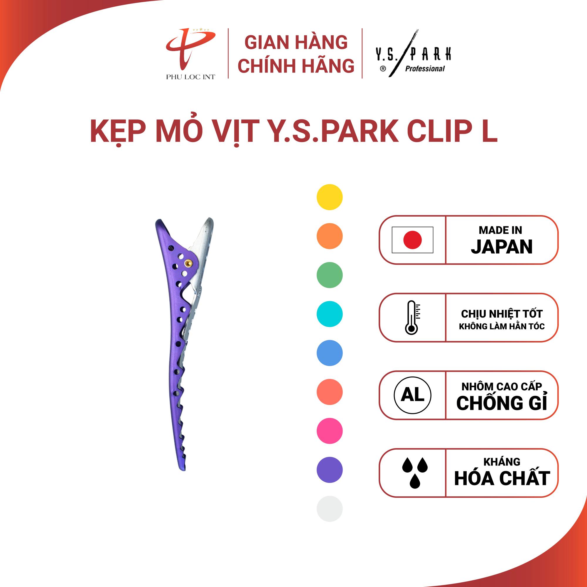 Kẹp hàm cá mập làm tóc Nhật Bản YS PARK chống gập nếp cao cấp hàng chính hãng