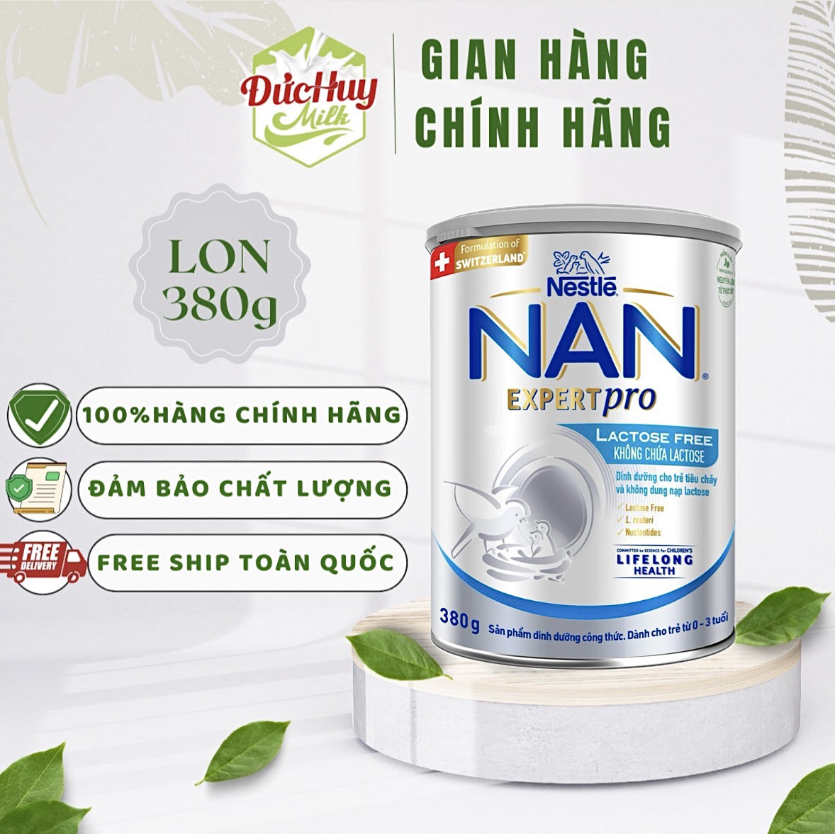 Sữa bột Nan EXPERT PRO Lactose Free 380g (Dành cho trẻ bị tiêu chảy)