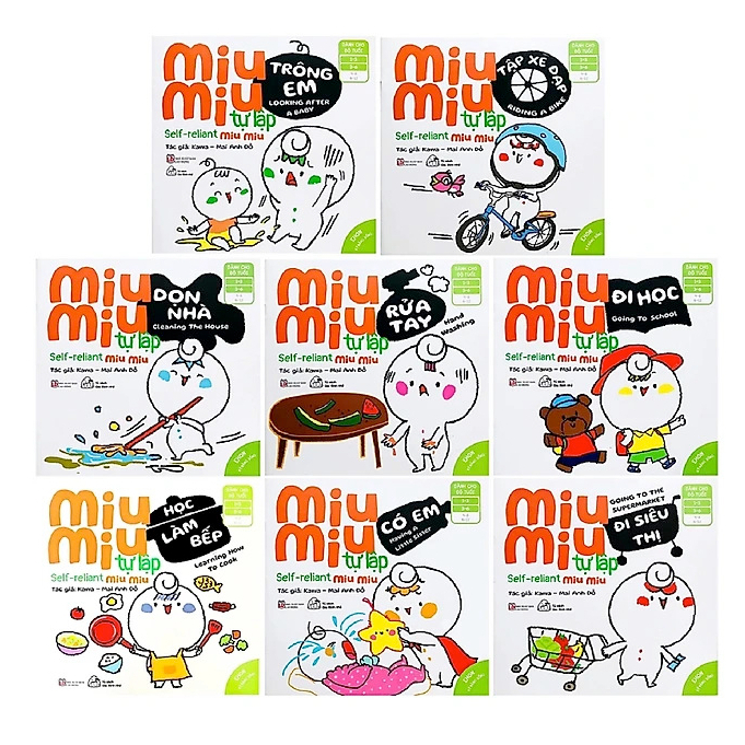 Sách - Ehon Nhật Bản Miu Miu Tự Lập - Miu Bé Nhỏ (Phần 2) Dành cho bé từ 1 - 6 tuổi - Bộ 8 cuốn