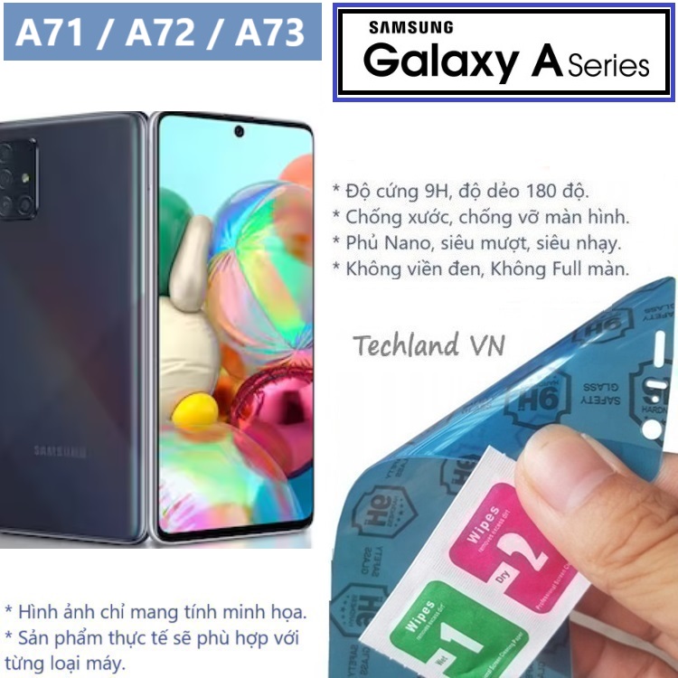 Cường Lực Phủ Nano Samsung A71 / A72 / A73 4G / 5G - Trong Suốt, Không Full Màn, Không Viền Đen