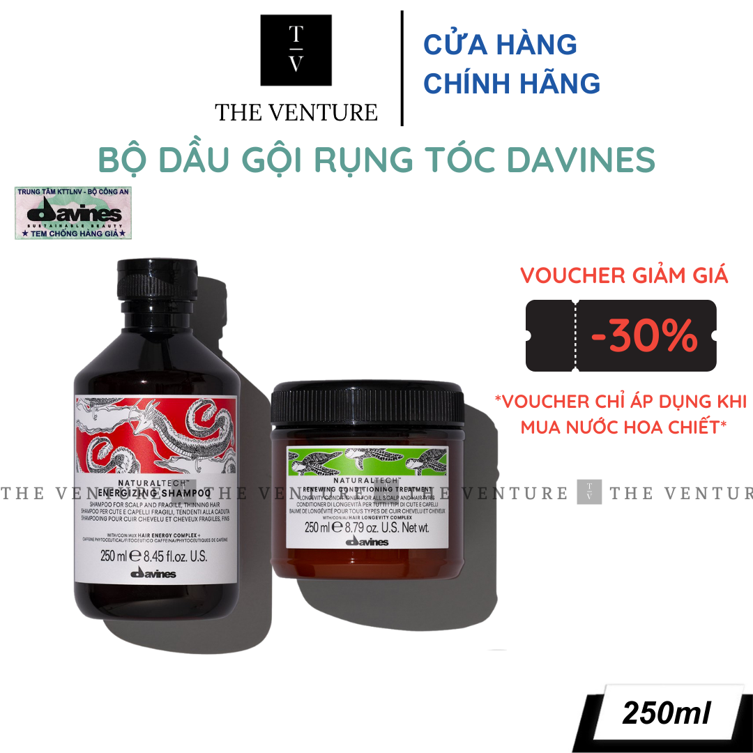 Combo Dầu Gội Chống Rụng Tóc Davines Naturaltech Energizing Shampoo và Dầu Xả Davines Renewing Conditioning Treatment