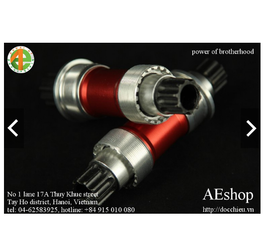 Vòng bi trục giữa cốt rỗng trục răng cưa 10 răng bb68 lp 103-130mm