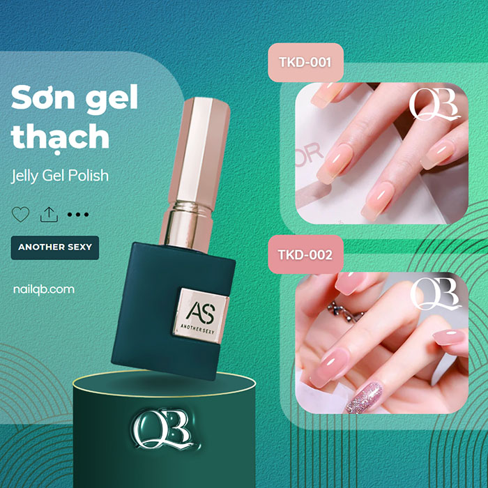 Sơn gel AS chai vuông màu thạch cam hồng mã TKD 001 - TKD 002 15ml (cần hơ đèn)