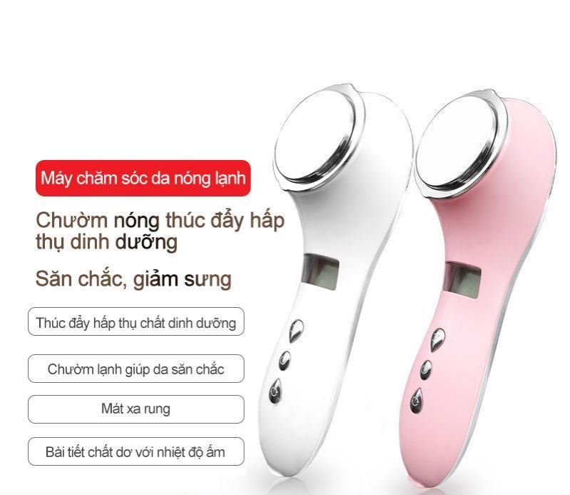 Máy massage mặt ion nóng lạnh điện di tinh chất, tẩy trang, trẻ hóa da nâng cơ giảm mụn