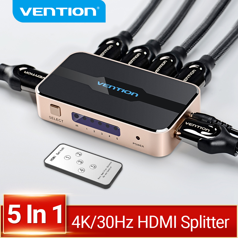 Vention chuyển đổi HDMI Splitter 5 Input 1 Output HDMI Switch 5x1 hdmi port hub hdmi spliter for XBO