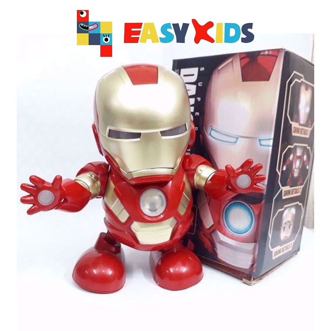 Đồ chơi robot Iron Man dance hero nhảy múa vui nhộn có nhạc và đèn cho bé