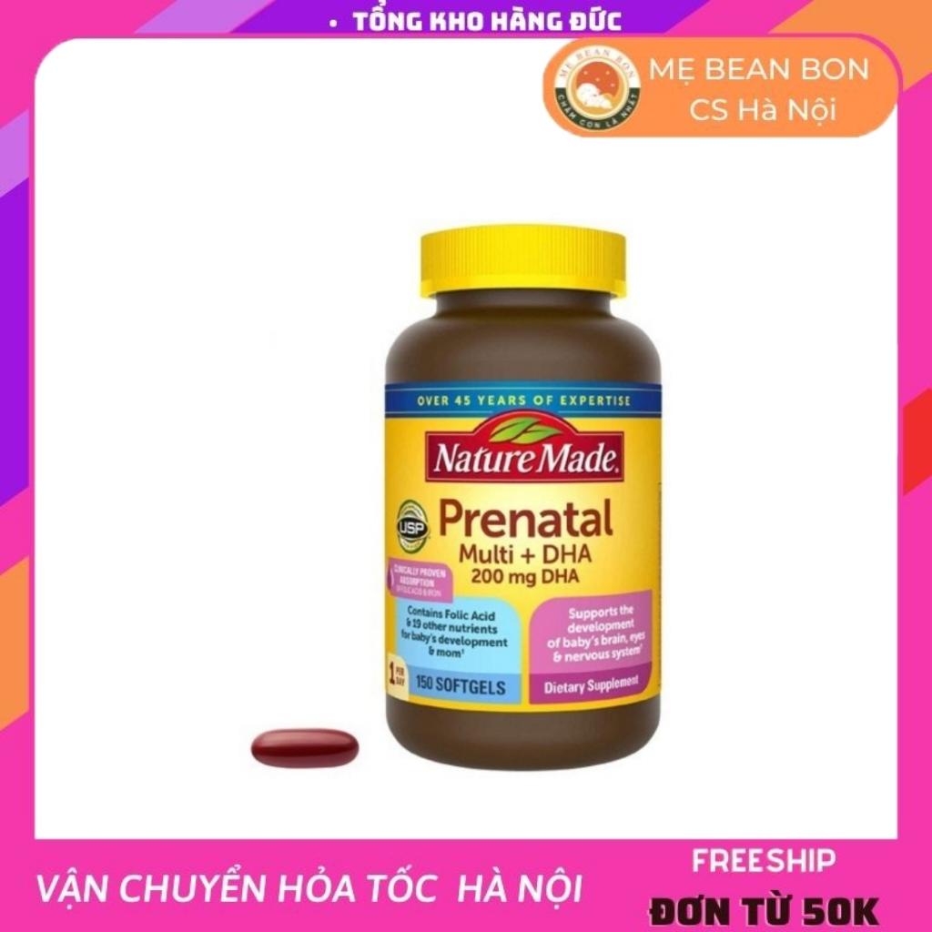 Vitamin tổng hợp bầu Nature Made Prenatal Multi + DHA, Mỹ bổ sung dinh dưỡng DHA cho mẹ bầu và sau sinh - mẹ bean bon