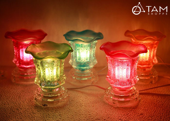 [HCM]Đèn đốt tinh dầu thủy tinh - đèn xông tinh dầu bằng điện