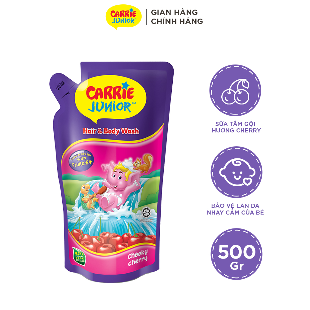 Túi sữa tắm gội cho bé carrie junior 500g