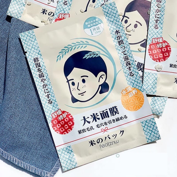 [HCM]Túi 10 miếng Mặt Nạ Gạo Feotznw se khít lỗ chân lông mụn đầu đen trắng sáng da – TD406