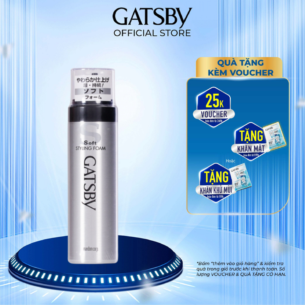 Bọt tạo kiểu tóc gatsby soft styling foam n 185g