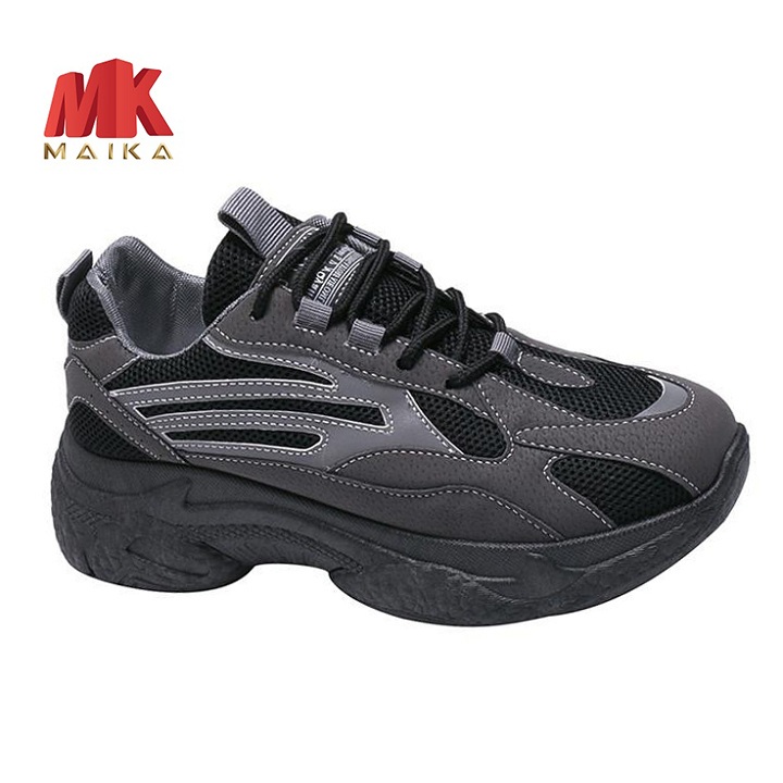 Giày Sneaker Nữ Đế Cao S132 (Đen) phong cách mạnh mẻ, cá tính MKSTORE