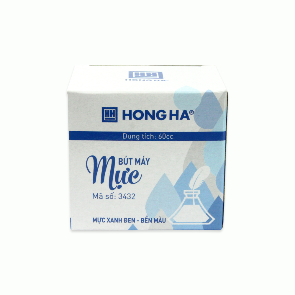 (Combo 6 Lọ) Mực viết bút máy, Hồng Hà màu tím xanh đen