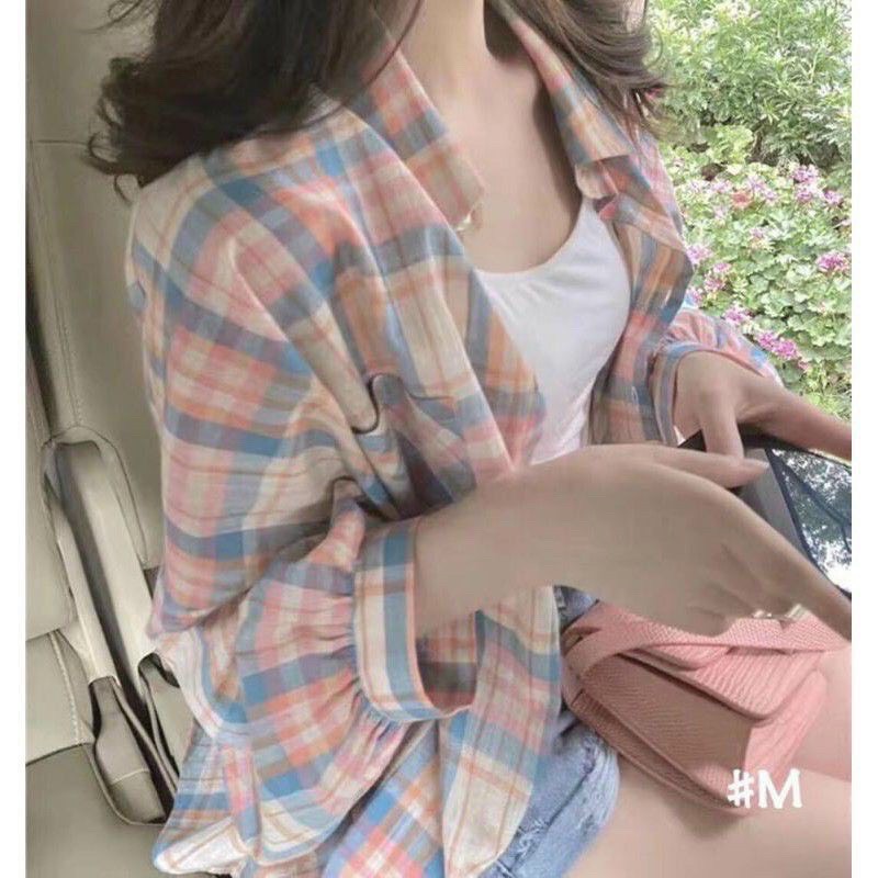 ÁO SƠ MI NỮ SỌC CARO SIÊU ĐẸP (KÈM ÁO LÓT) MỚI NHẤT HIỆN NAY