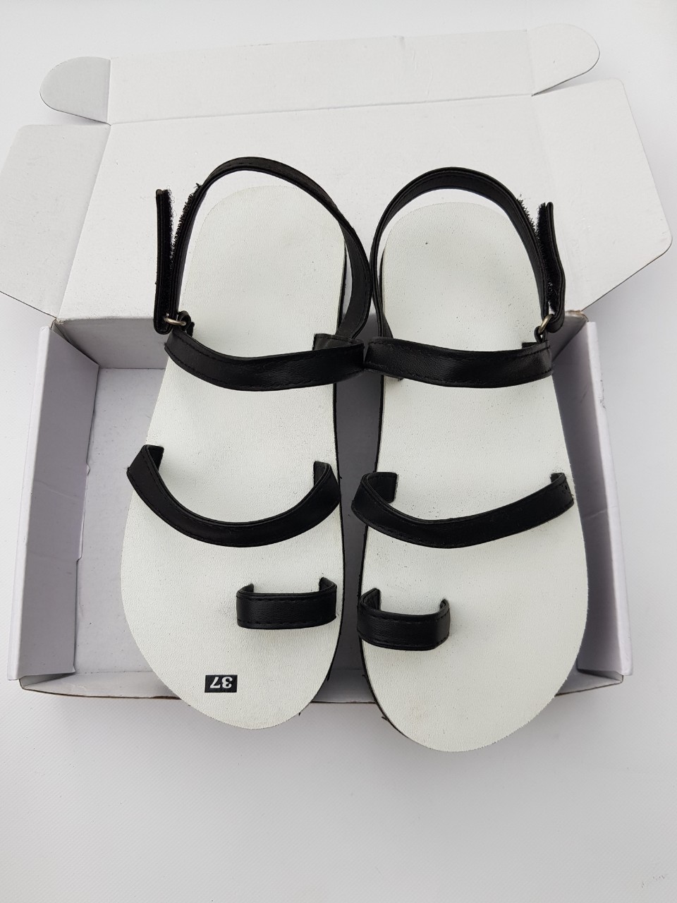 thới giới sandal xăng đan nữ đế trắng quai đen size từ 34 nữ đến 42 nữ